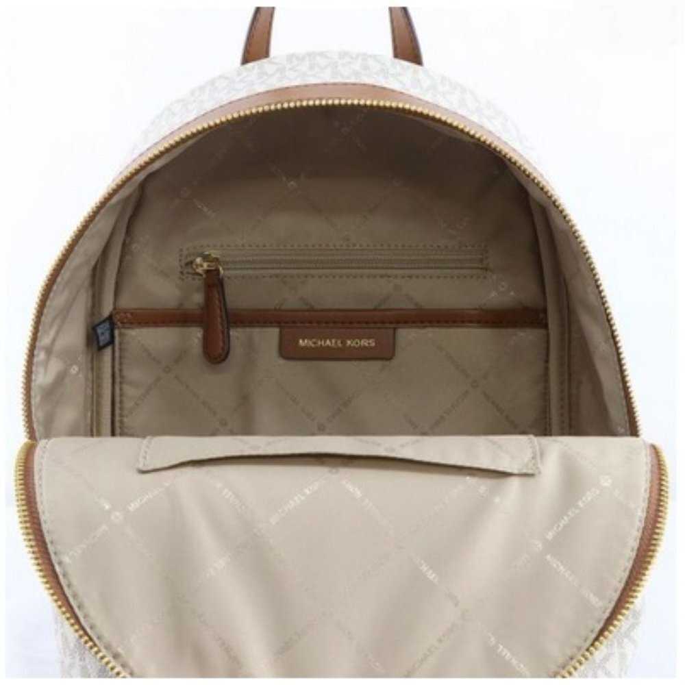 MICHAEL KORS Kenly Medium Backpack Signature Vanilla Bag - Picture 16 of 16